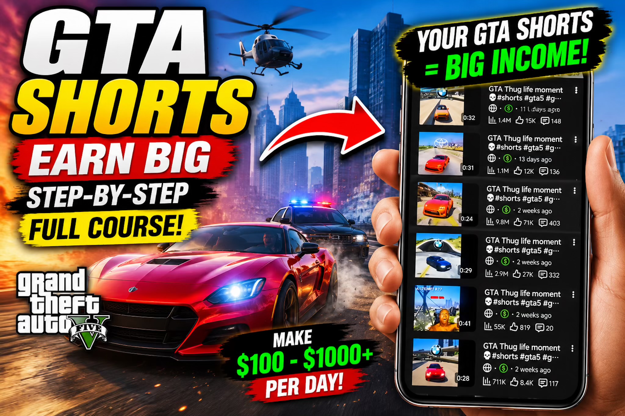 GTA Car Shorts Automation Course (Step-by-Step Guide) 🚀